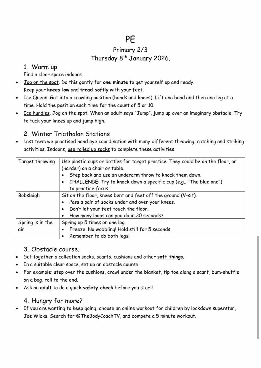 P.E P2/3 2nd grid