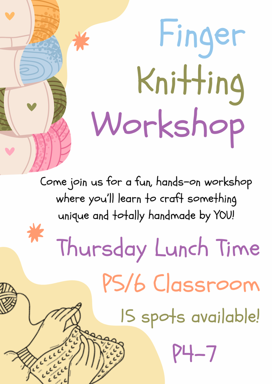 Finger Knitting Poster for the club